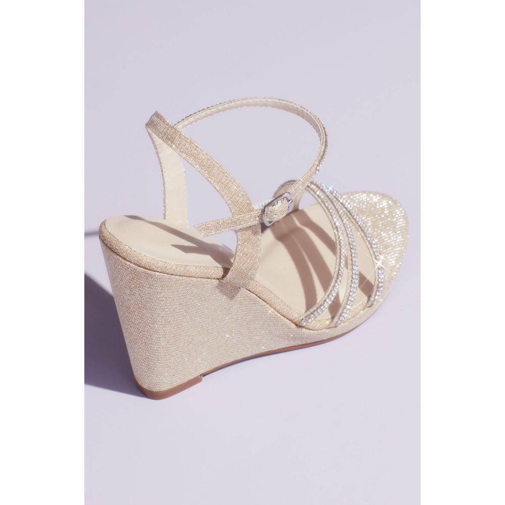 Foto 3 | Sandalias Con Plataforma Y Aplicación De Cristales David's Bridal Beige