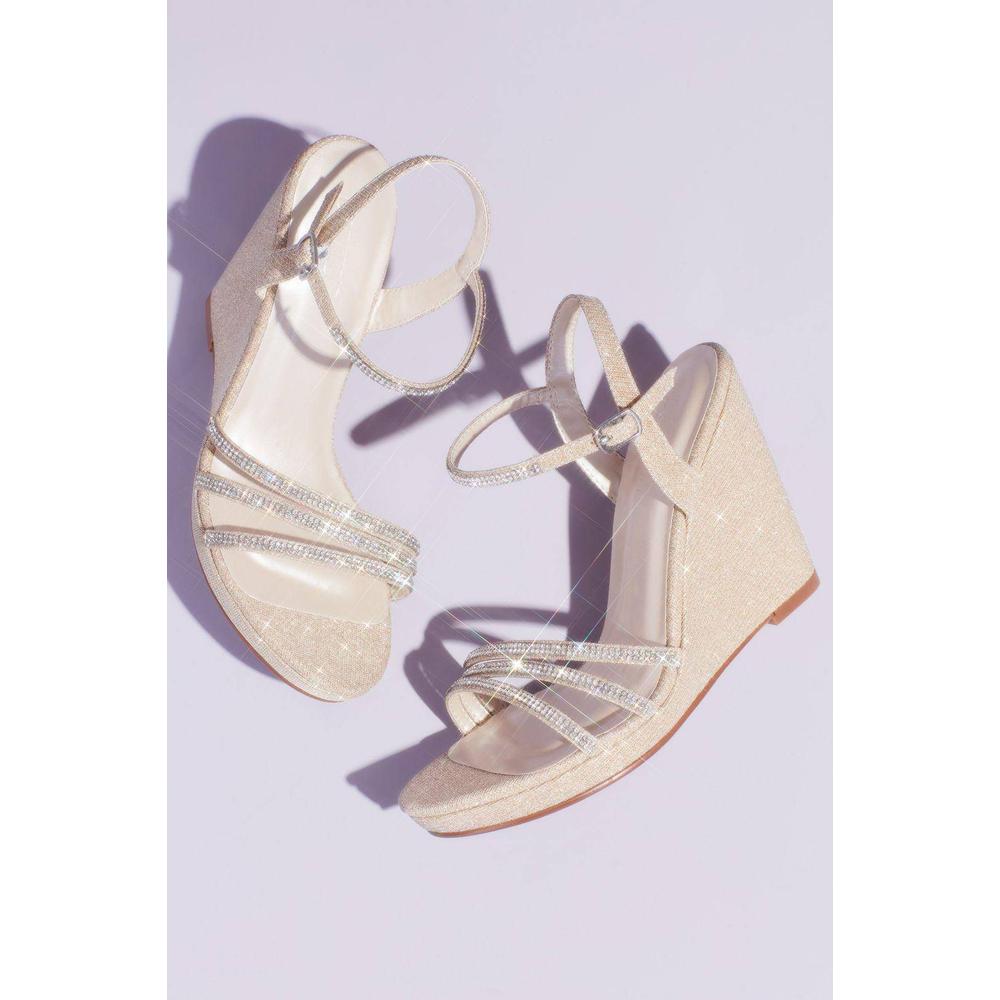 Foto 4 | Sandalias Con Plataforma Y Aplicación De Cristales David's Bridal Beige