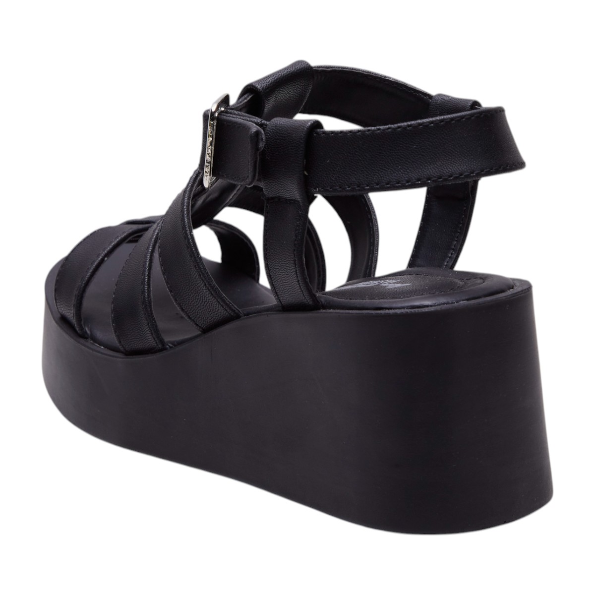 Foto 4 pulgar | Plataforma Calzado Watanabe Color Negro Tiras Decorativas