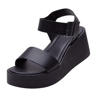 Foto 1 | Plataforma Calzado Watanabe Color Negro Punta Abierta Clásicas