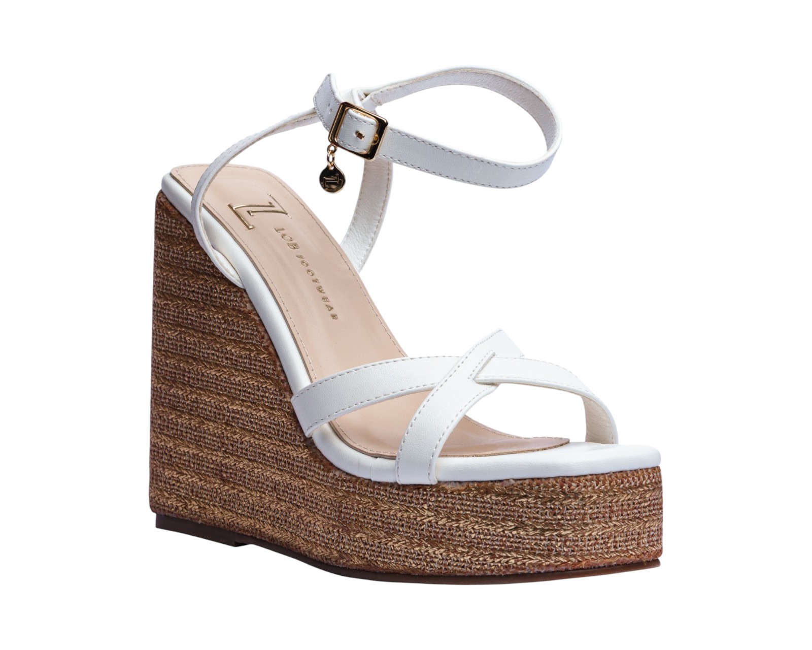 Foto 2 pulgar | Sandalia Cuña Para Mujer Lob Footwear Pu Blanco 92605022
