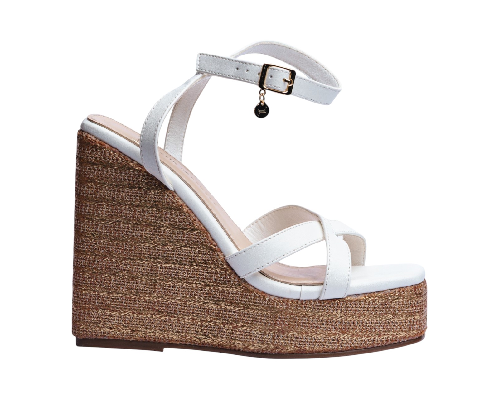 Foto 3 pulgar | Sandalia Cuña Para Mujer Lob Footwear Pu Blanco 92605022