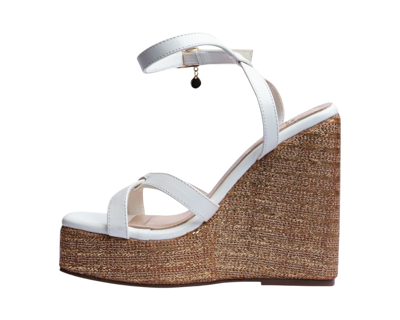 Foto 6 pulgar | Sandalia Cuña Para Mujer Lob Footwear Pu Blanco 92605022