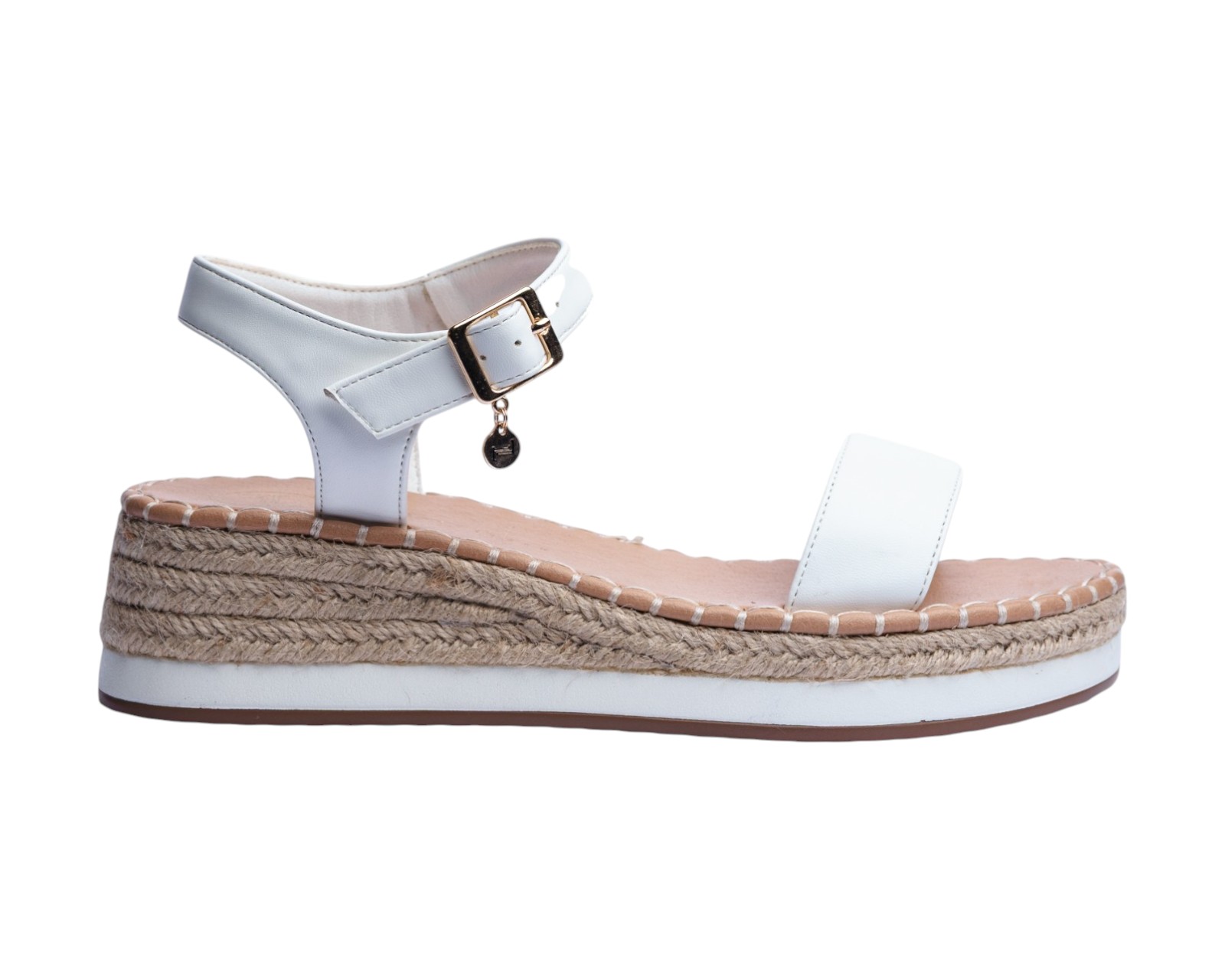 Foto 3 pulgar | Sandalia Cuña Para Mujer Lob Footwear Pu Blanco 90605463