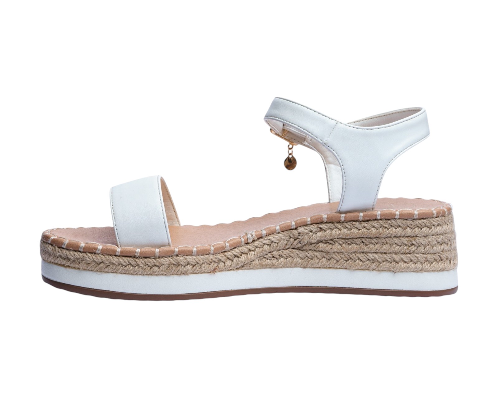 Foto 6 pulgar | Sandalia Cuña Para Mujer Lob Footwear Pu Blanco 90605463