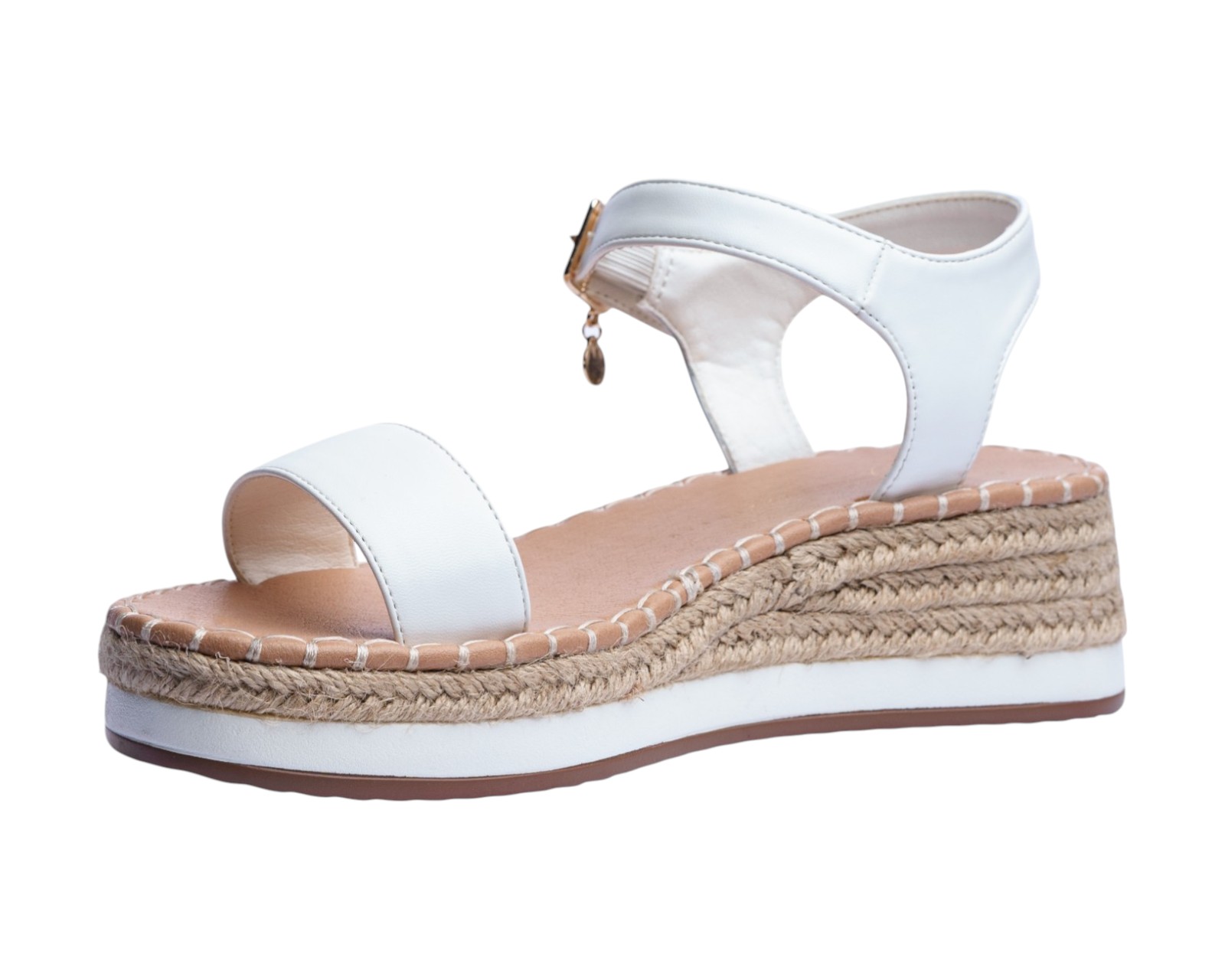 Foto 7 pulgar | Sandalia Cuña Para Mujer Lob Footwear Pu Blanco 90605463