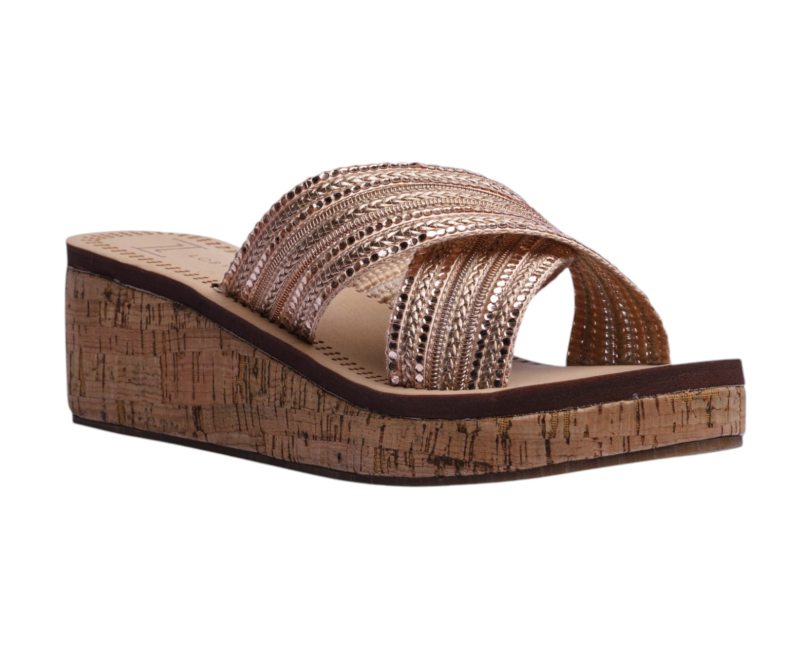 Sandalia Cuña Para Mujer Lob Footwear Textile Rosa 90605465