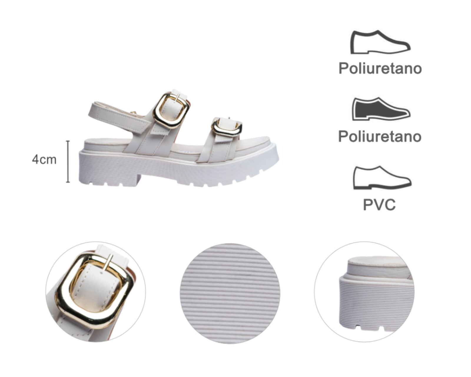 Foto 7 | Sandalia Cuña Para Mujer Lob Footwear Pelica Blanco 86805061