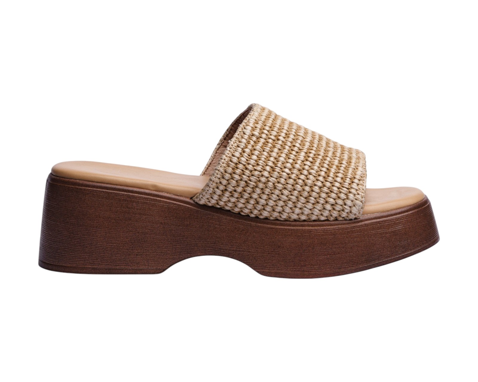Foto 3 pulgar | Sandalia Cuña Para Mujer Lob Footwear Rafia Beige 90605047