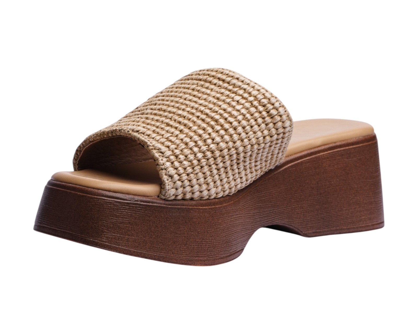 Foto 7 pulgar | Sandalia Cuña Para Mujer Lob Footwear Rafia Beige 90605047