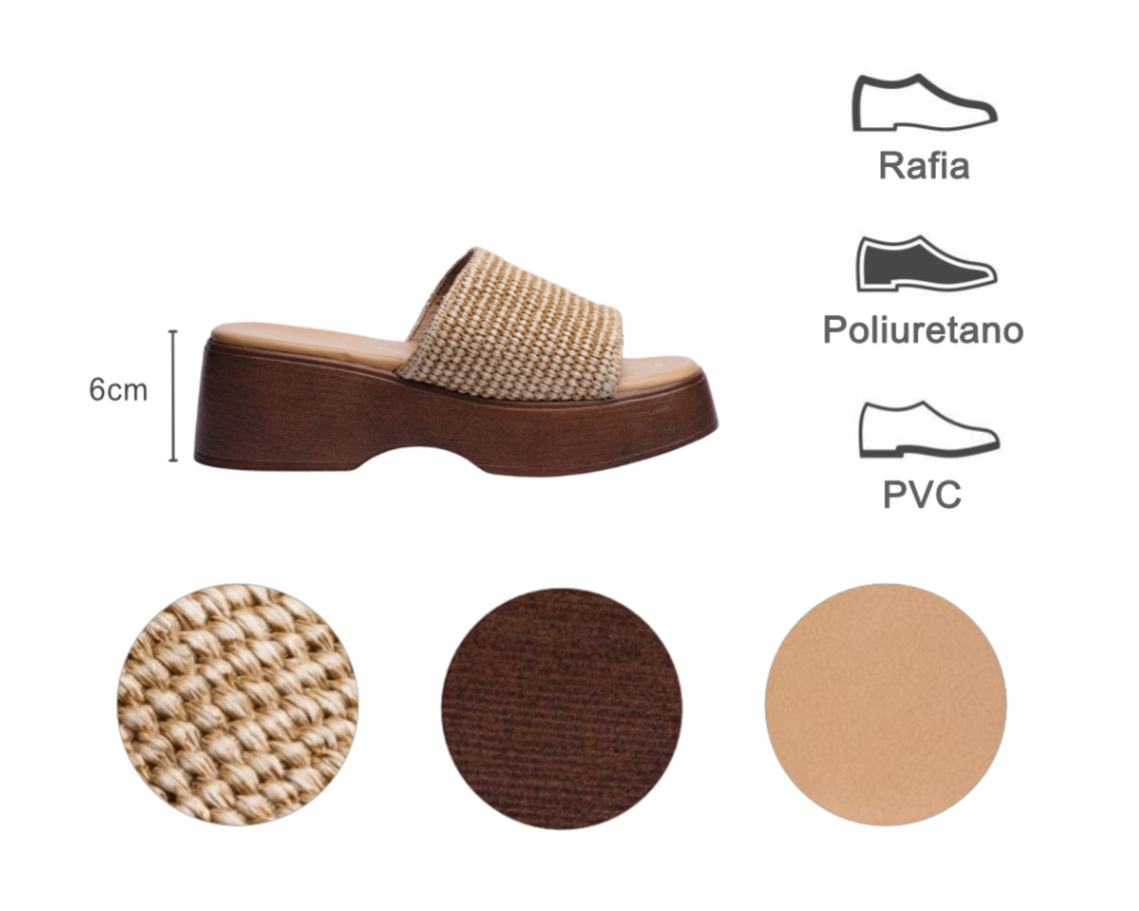 Foto 9 pulgar | Sandalia Cuña Para Mujer Lob Footwear Rafia Beige 90605047