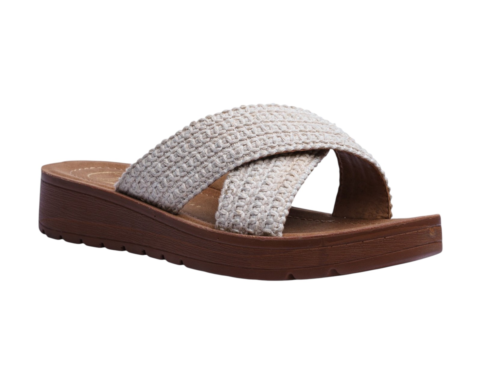 Foto 1 | Sandalia Cuña Para Mujer Lob Footwear Textile Beige 90605048