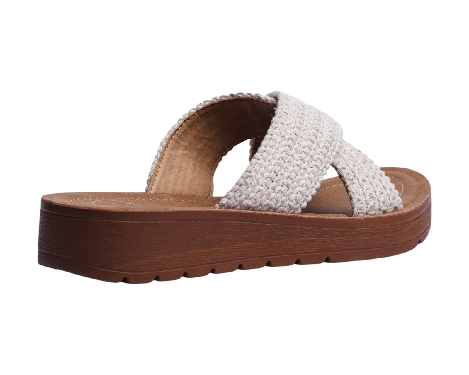 Foto 4 pulgar | Sandalia Cuña Para Mujer Lob Footwear Textile Beige 90605048