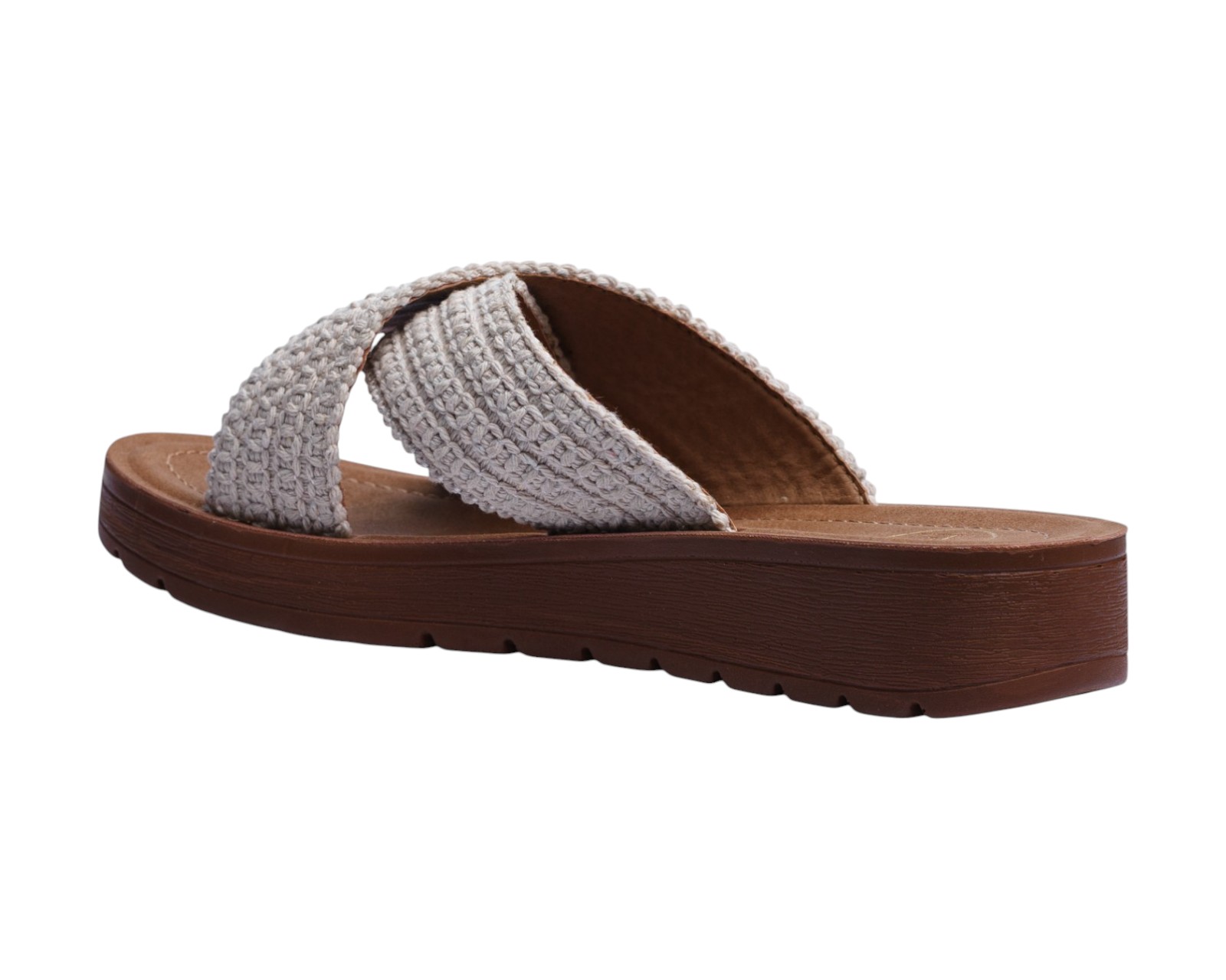 Foto 5 pulgar | Sandalia Cuña Para Mujer Lob Footwear Textile Beige 90605048