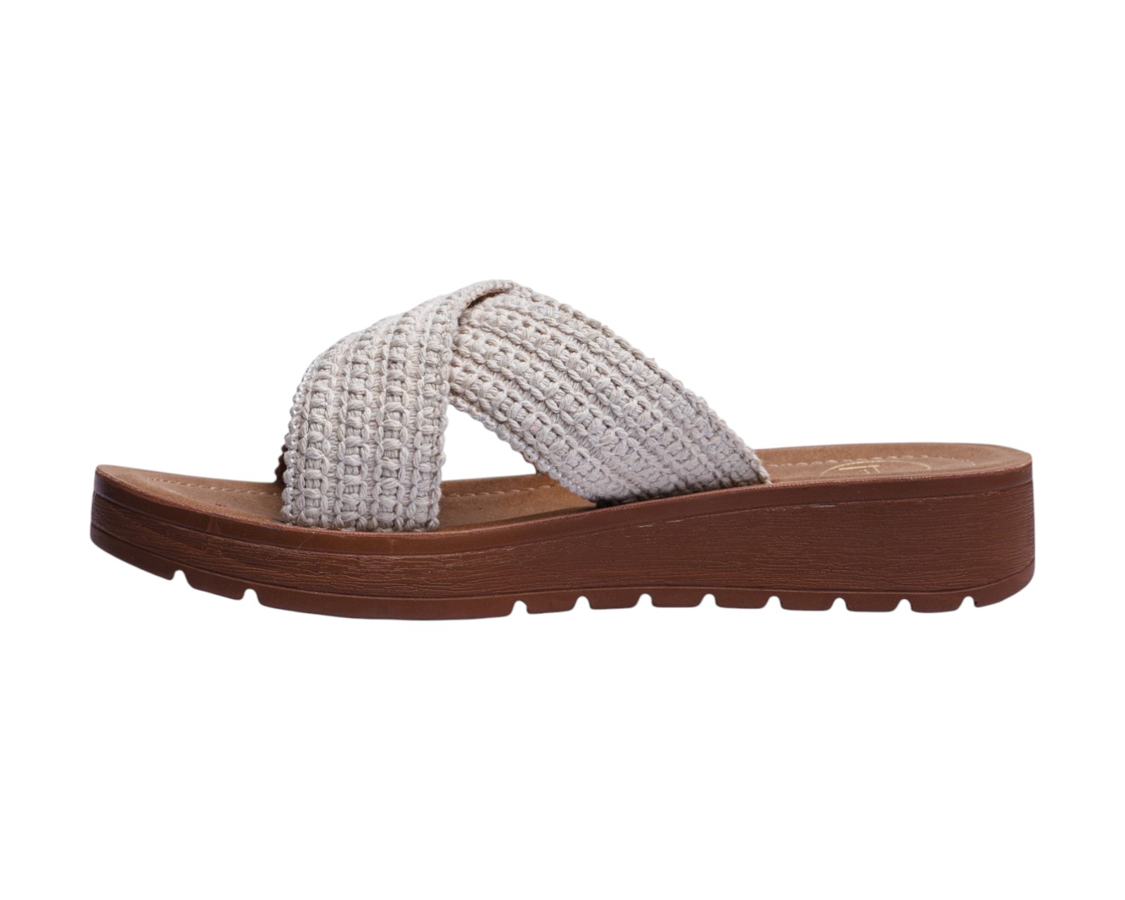 Foto 5 | Sandalia Cuña Para Mujer Lob Footwear Textile Beige 90605048