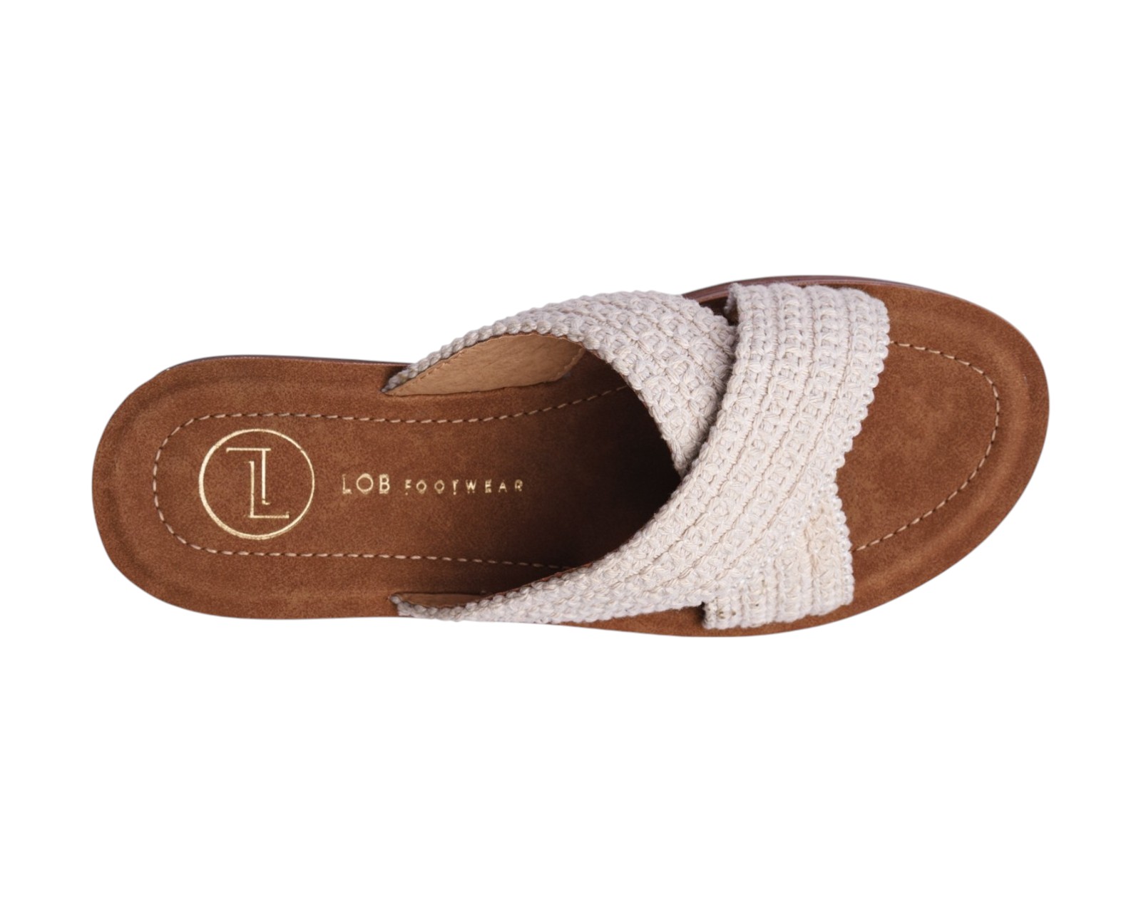 Foto 8 pulgar | Sandalia Cuña Para Mujer Lob Footwear Textile Beige 90605048