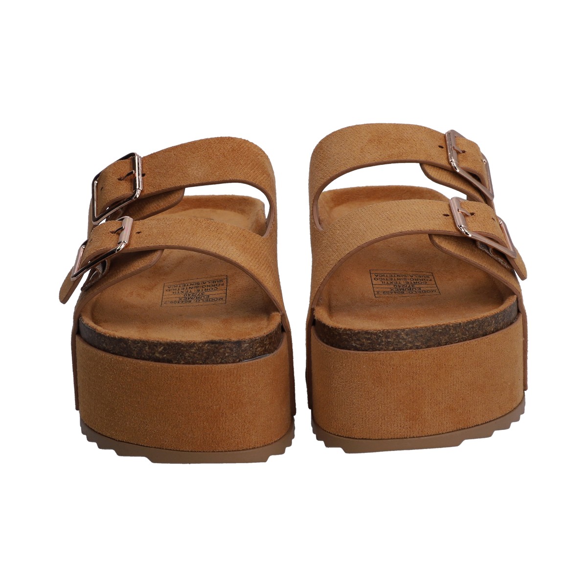 Foto 3 pulgar | Sandalia Dama Berlin Plataforma Camel Con Hebillas