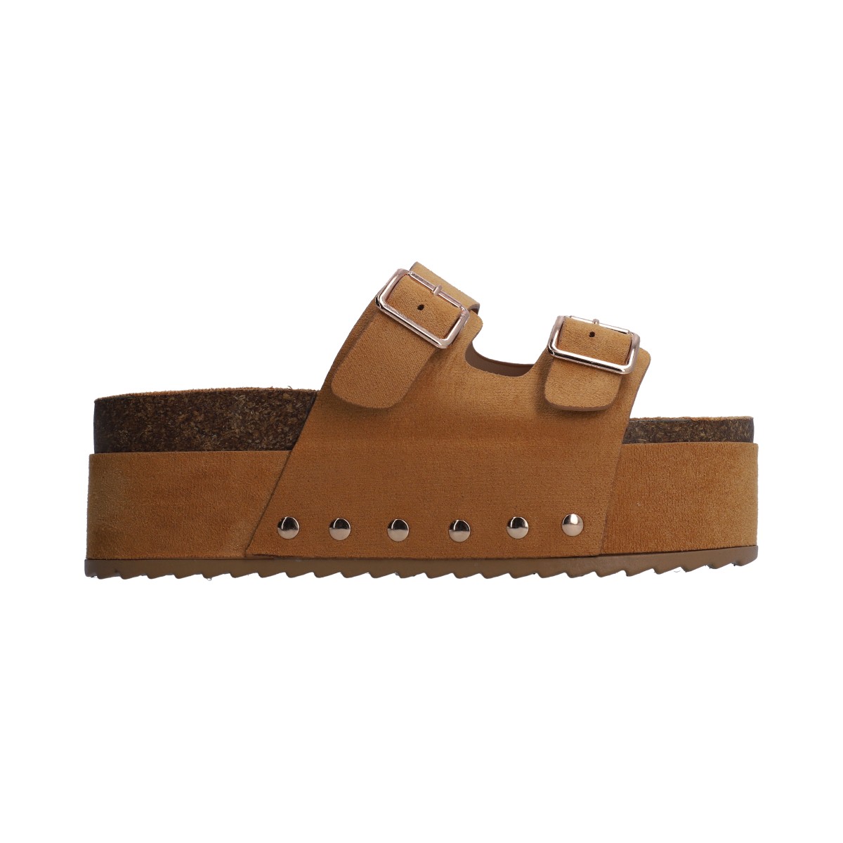 Foto 6 pulgar | Sandalia Dama Berlin Plataforma Camel Con Hebillas