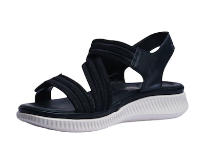 Foto 6 | Sandalia Cuña Para Mujer Lob Footwear Textil Negro 56205000