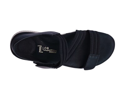 Foto 7 | Sandalia Cuña Para Mujer Lob Footwear Textil Negro 56205000