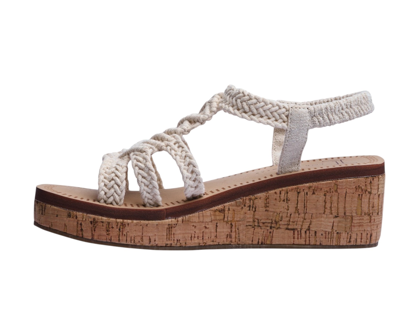 Foto 6 pulgar | Sandalia Cuña Para Mujer Lob Footwear Crochet Beige 90605046