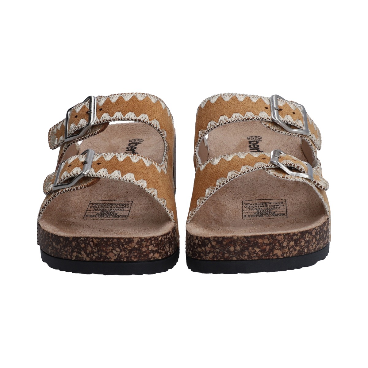 Foto 2 | Sandalia Dama Berlin Plataforma Camel Con Hebillas