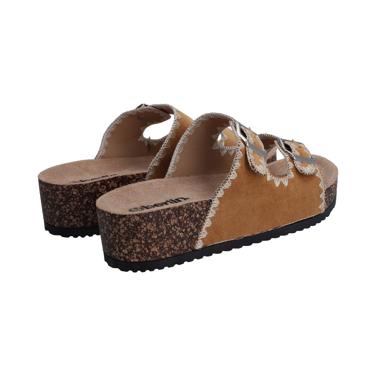 Foto 4 pulgar | Sandalia Dama Berlin Plataforma Camel Con Hebillas