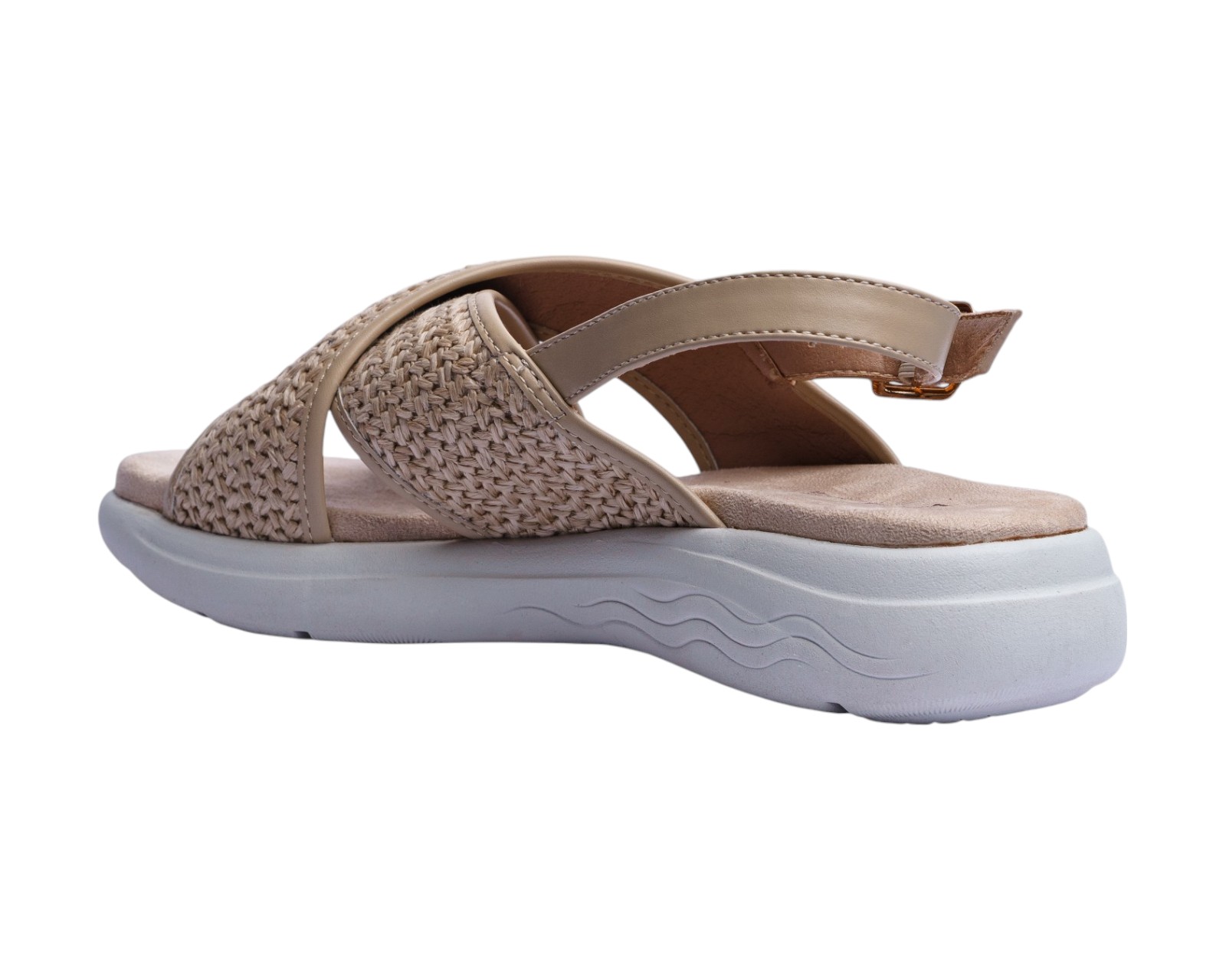 Foto 5 pulgar | Sandalia Cuña Para Mujer Lob Footwear Rafia Beige 91805036