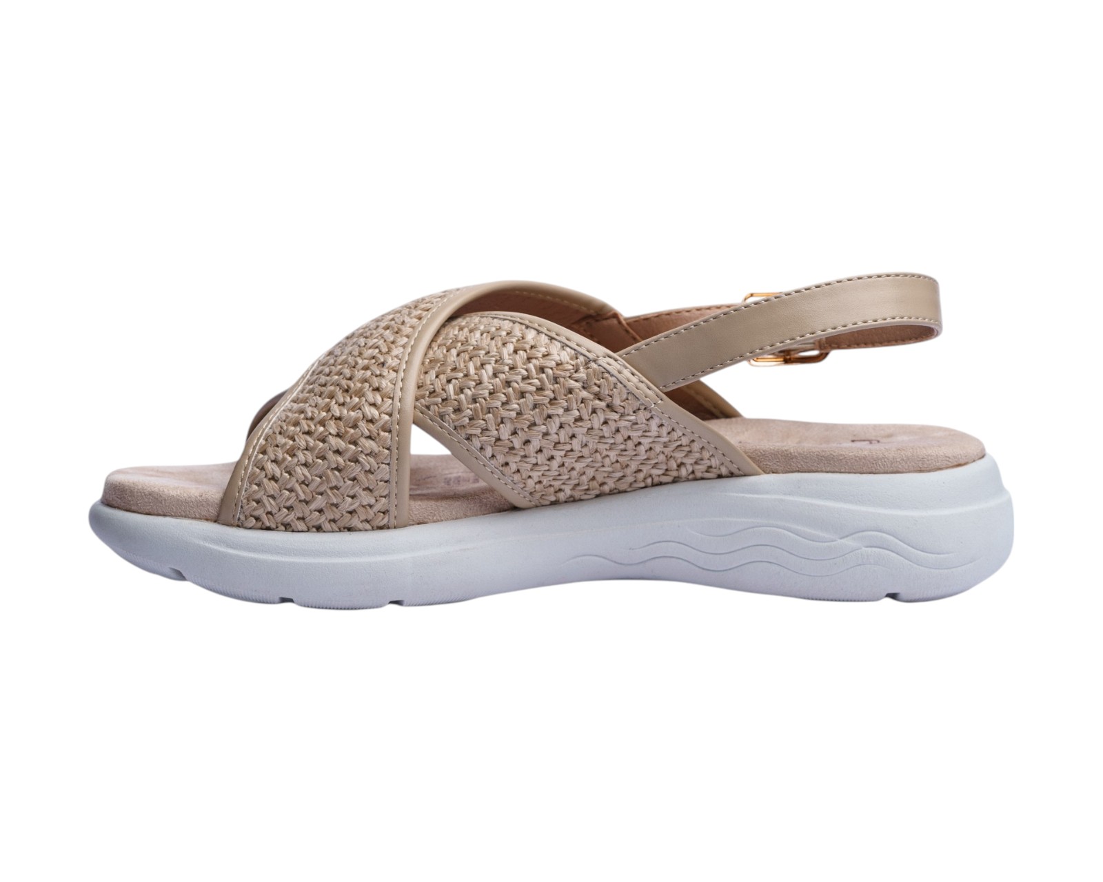 Foto 6 pulgar | Sandalia Cuña Para Mujer Lob Footwear Rafia Beige 91805036