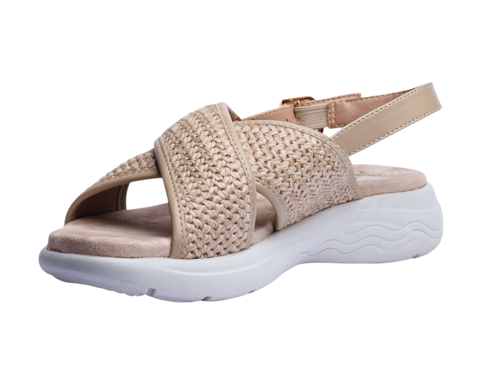 Foto 7 pulgar | Sandalia Cuña Para Mujer Lob Footwear Rafia Beige 91805036