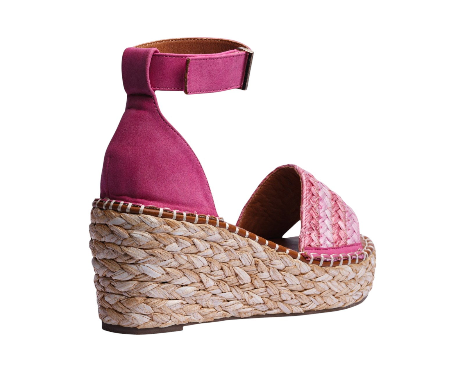 Foto 4 pulgar | Sandalia Cuña Para Mujer Lob Footwear Rafia Rosa 51705462
