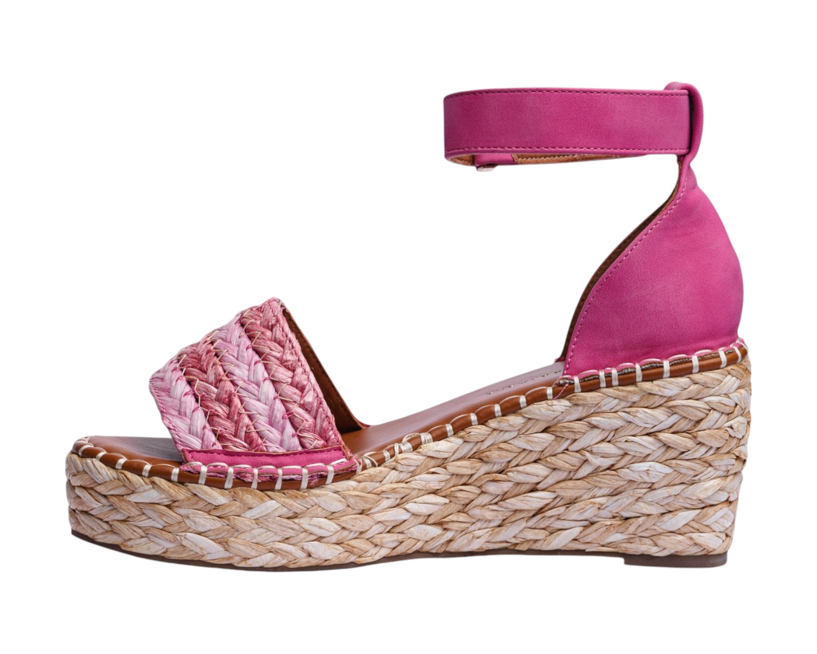 Foto 6 pulgar | Sandalia Cuña Para Mujer Lob Footwear Rafia Rosa 51705462