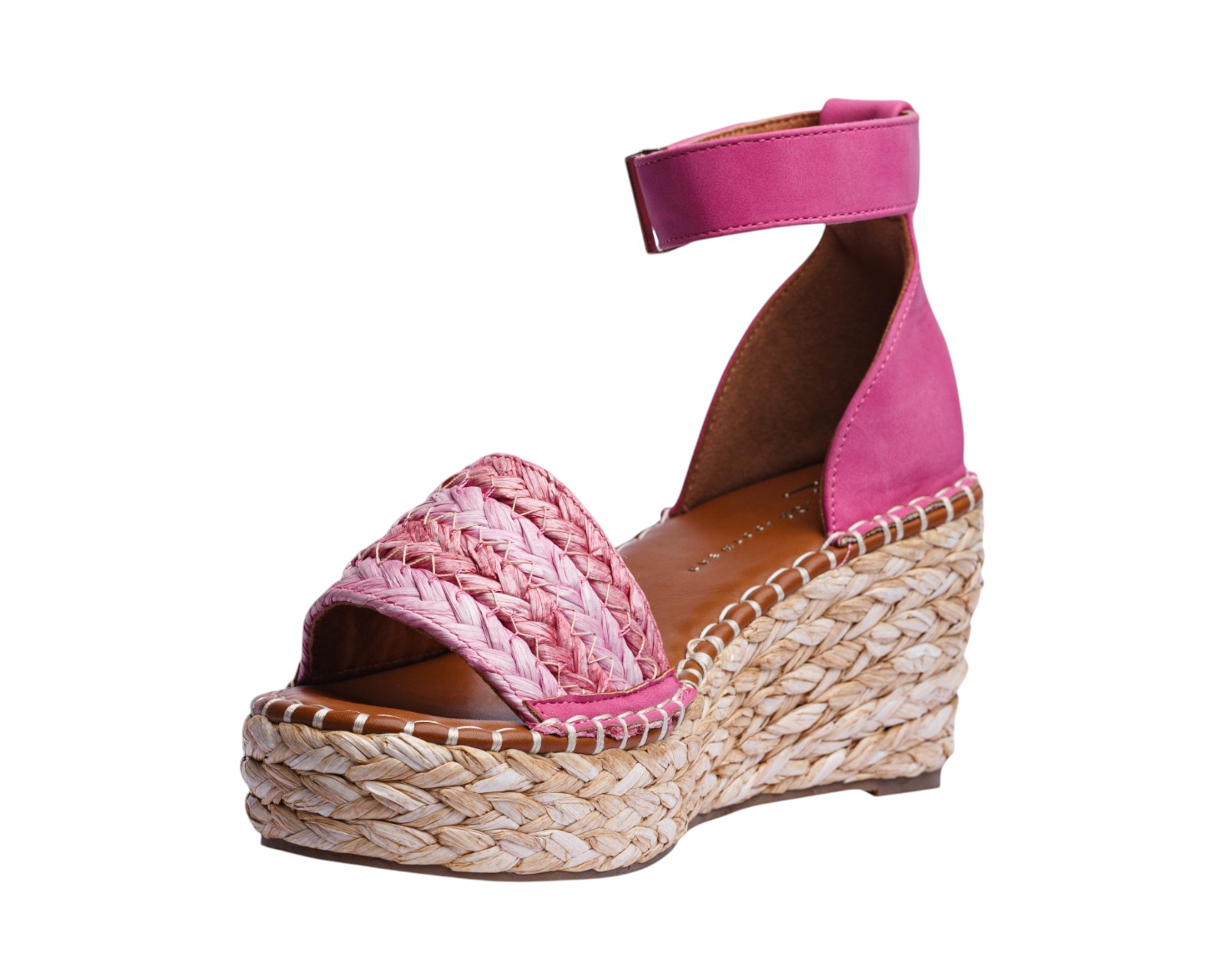 Foto 7 pulgar | Sandalia Cuña Para Mujer Lob Footwear Rafia Rosa 51705462