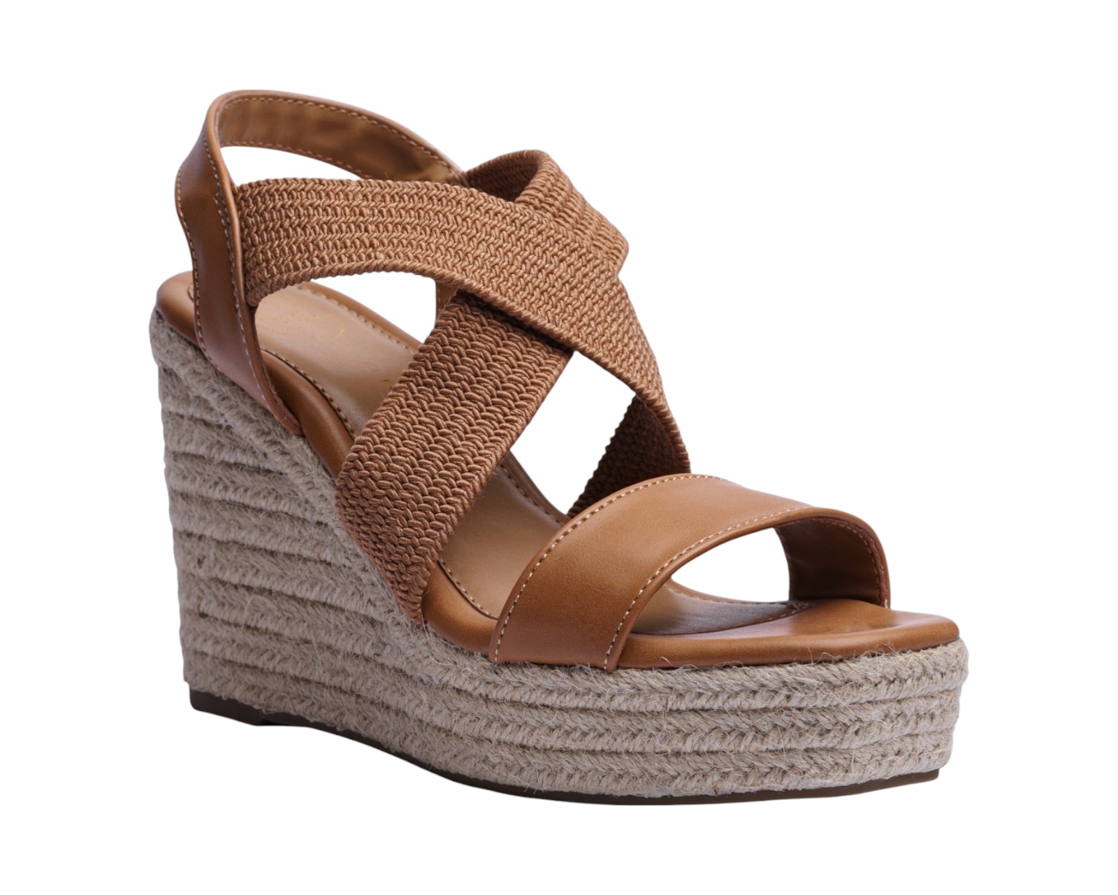 Foto 2 pulgar | Sandalia Cuña Para Mujer Lob Footwear Textil Café 93005014
