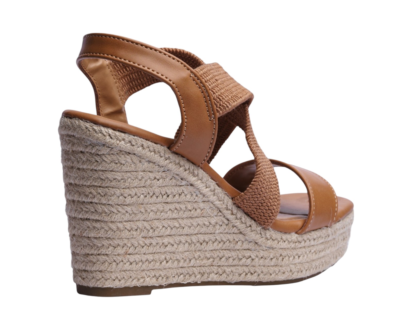 Foto 4 pulgar | Sandalia Cuña Para Mujer Lob Footwear Textil Café 93005014