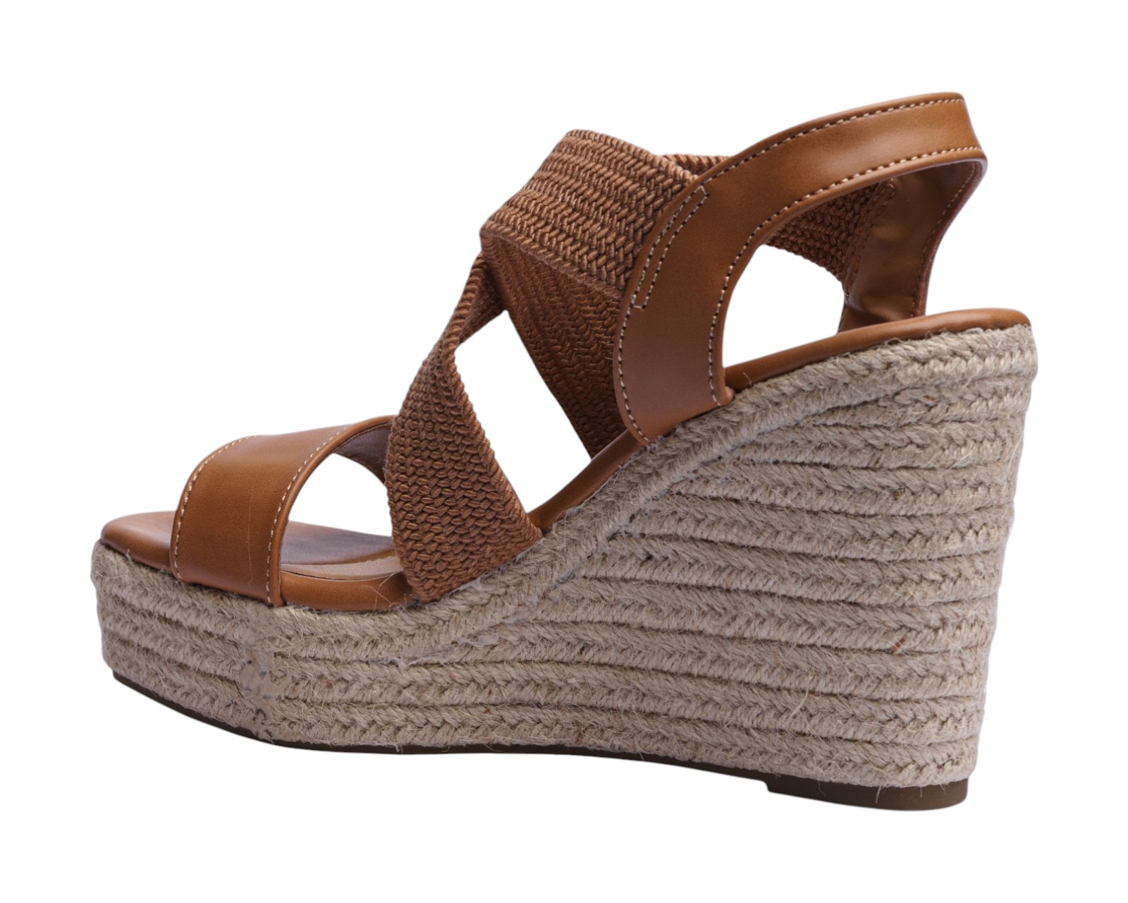 Foto 5 pulgar | Sandalia Cuña Para Mujer Lob Footwear Textil Café 93005014