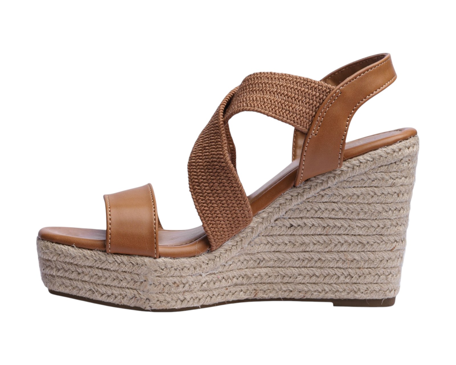 Foto 6 pulgar | Sandalia Cuña Para Mujer Lob Footwear Textil Café 93005014