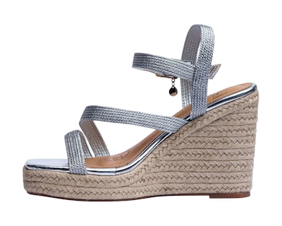 Foto 5 | Sandalia Cuña Para Mujer Lob Footwear Textile Plata 91805474