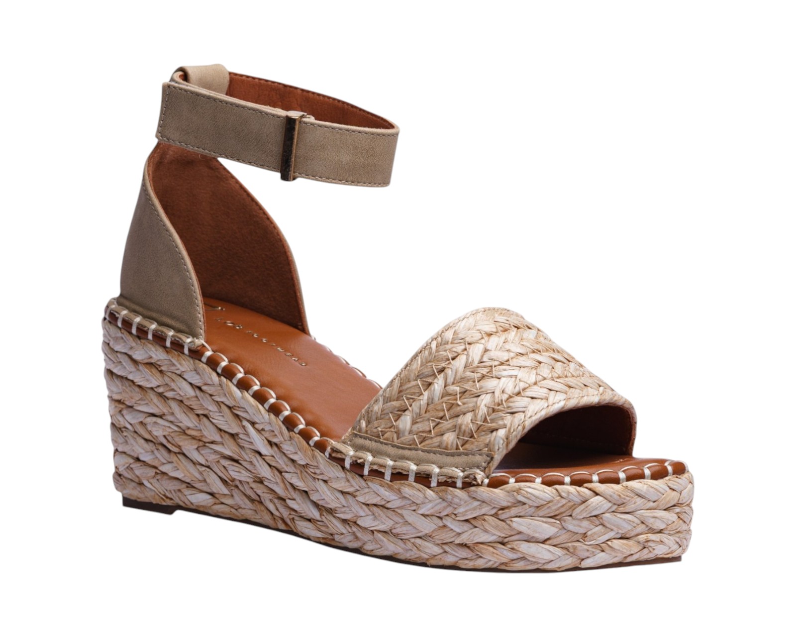 Foto 2 pulgar | Sandalia Cuña Para Mujer Lob Footwear Rafia Beige 51705461