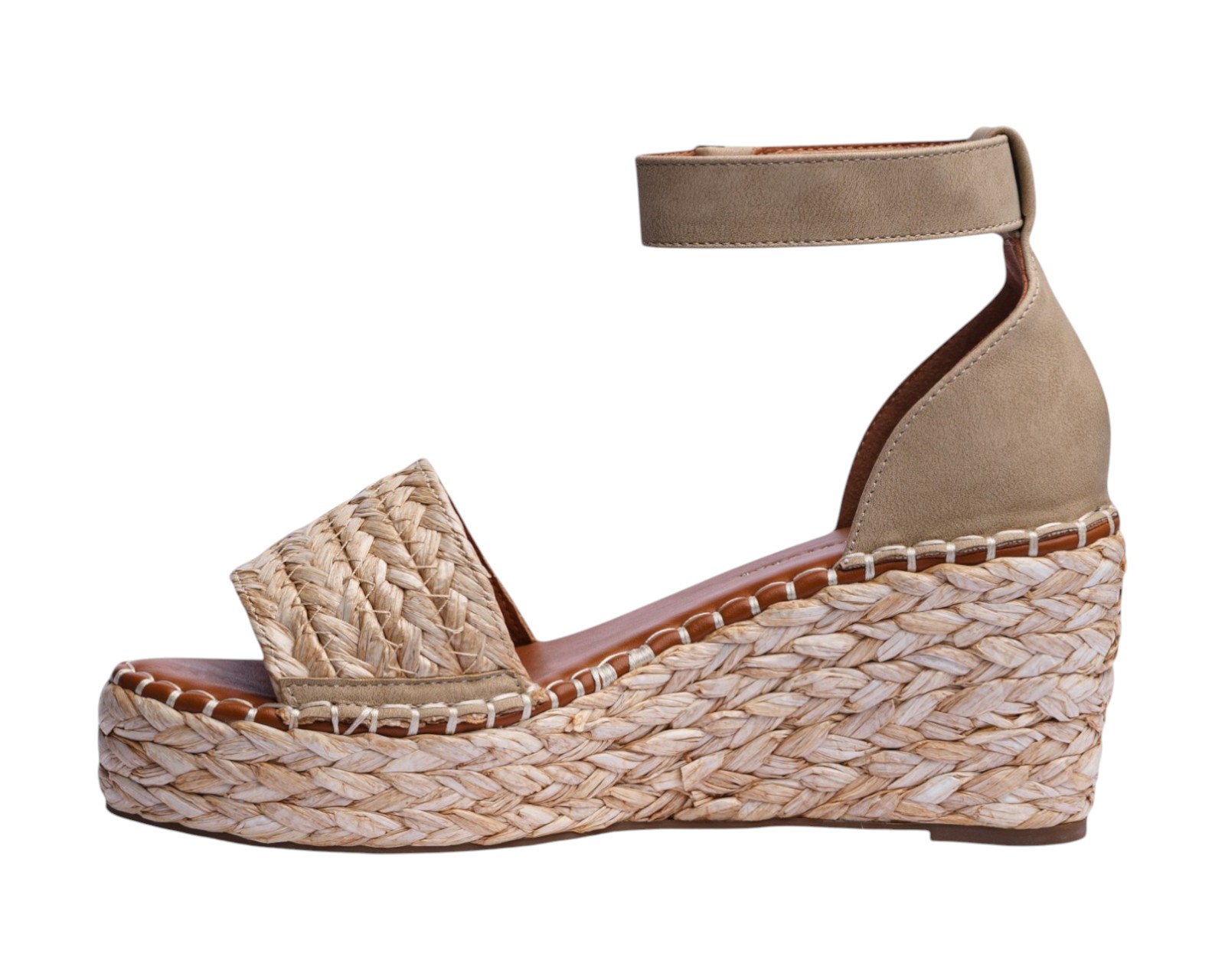 Foto 6 pulgar | Sandalia Cuña Para Mujer Lob Footwear Rafia Beige 51705461