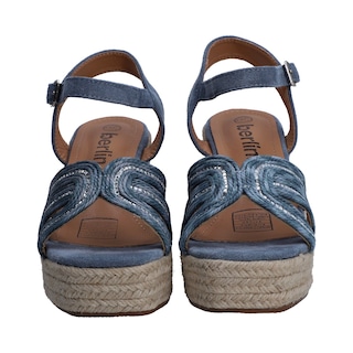 Foto 2 | Sandalias de Plataforma Berlín Azules con Cristales