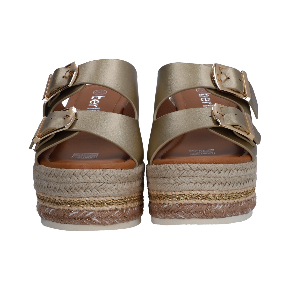 Foto 3 pulgar | Sandalias de Plataforma Berlin Doradas para Mujer