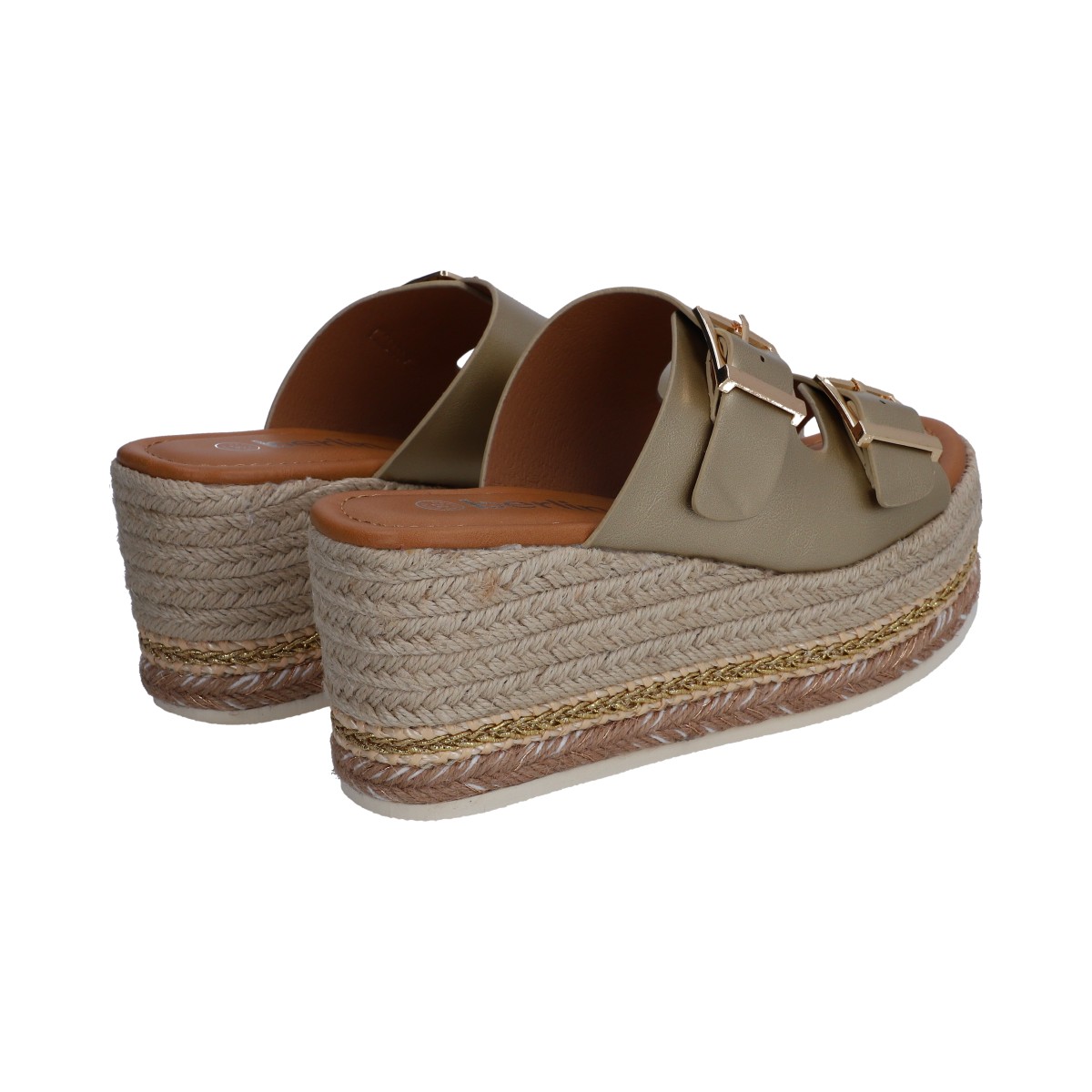 Foto 4 pulgar | Sandalias de Plataforma Berlin Doradas para Mujer