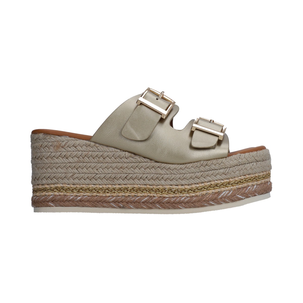 Foto 6 pulgar | Sandalias de Plataforma Berlin Doradas para Mujer