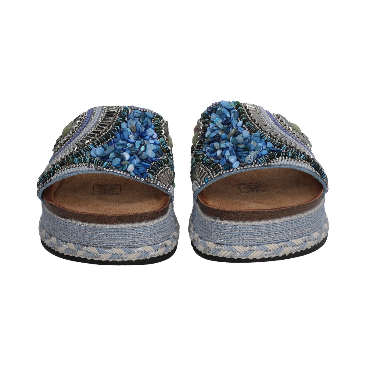 Foto 3 pulgar | Sandalia Casual  Berlin Azul Plataforma Baja para Mujer