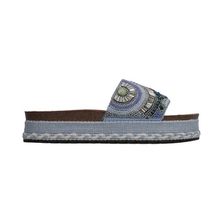 Foto 5 | Sandalia Casual Berlin Azul Plataforma Baja para Mujer