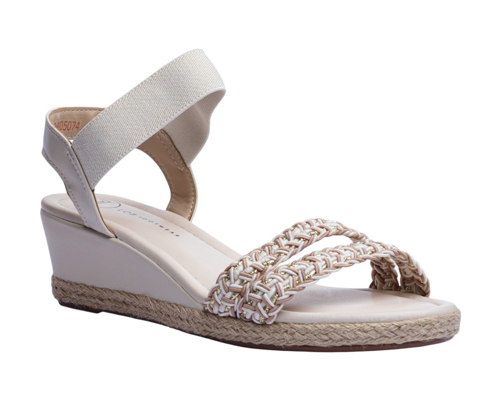 Foto 2 pulgar | Sandalia Cuña Para Mujer Lob Footwear T Pronta/elast/turim Blanco 86805074