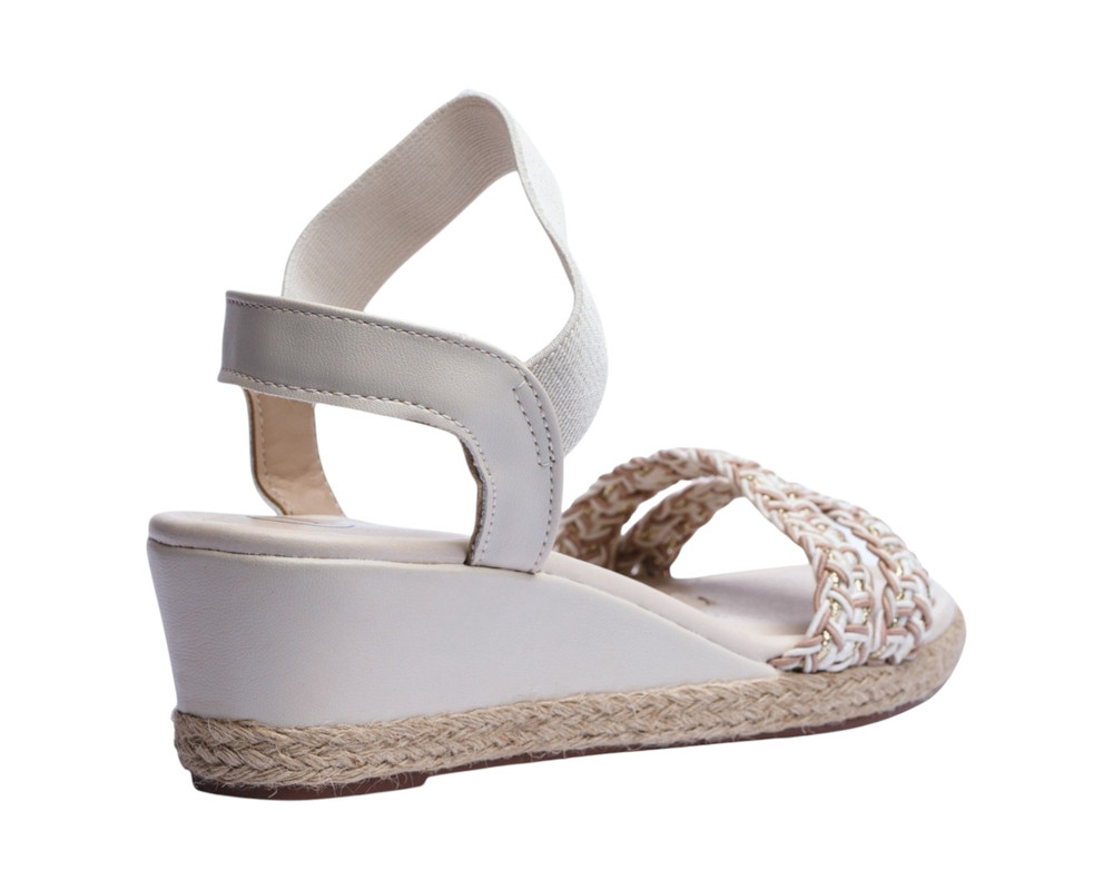 Foto 4 pulgar | Sandalia Cuña Para Mujer Lob Footwear T Pronta/elast/turim Blanco 86805074