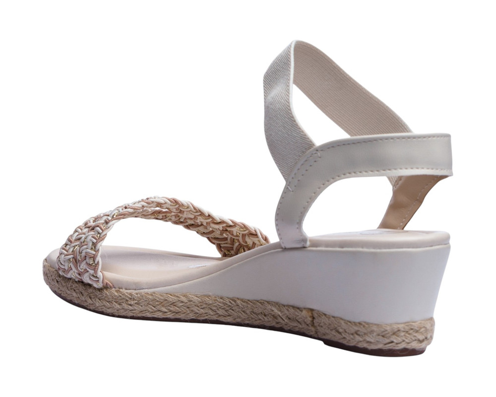 Foto 5 pulgar | Sandalia Cuña Para Mujer Lob Footwear T Pronta/elast/turim Blanco 86805074
