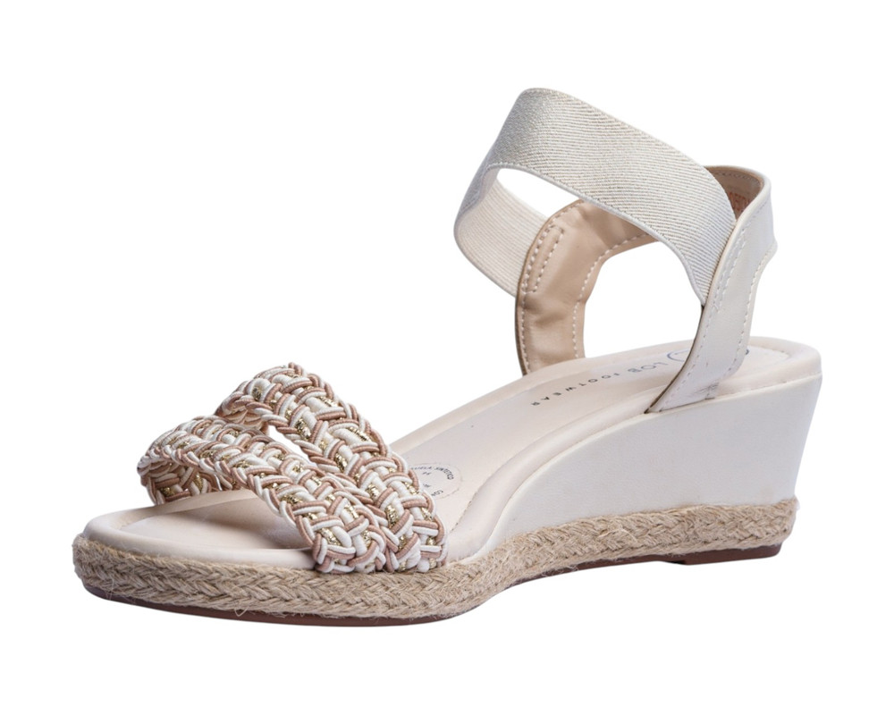 Foto 7 pulgar | Sandalia Cuña Para Mujer Lob Footwear T Pronta/elast/turim Blanco 86805074